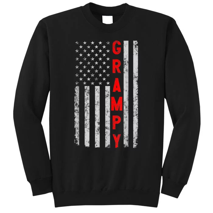 Grampy Funny Fathers Day Vintage Patriotic American Flag Sweatshirt