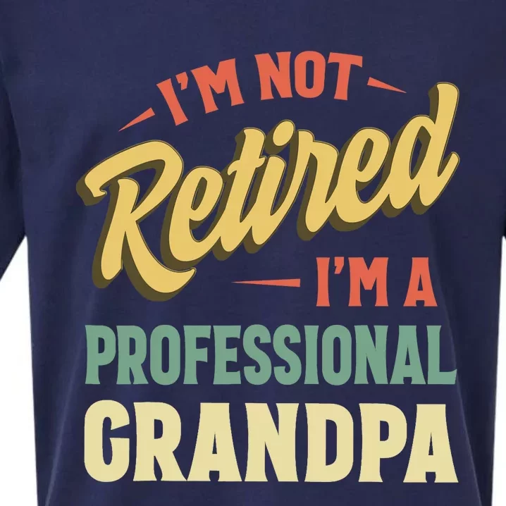 Grandpas For Funny Fathers Day Retired Grandpa Sueded Cloud Jersey T-Shirt