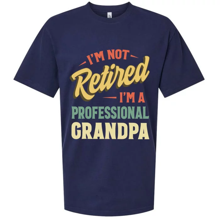 Grandpas For Funny Fathers Day Retired Grandpa Sueded Cloud Jersey T-Shirt