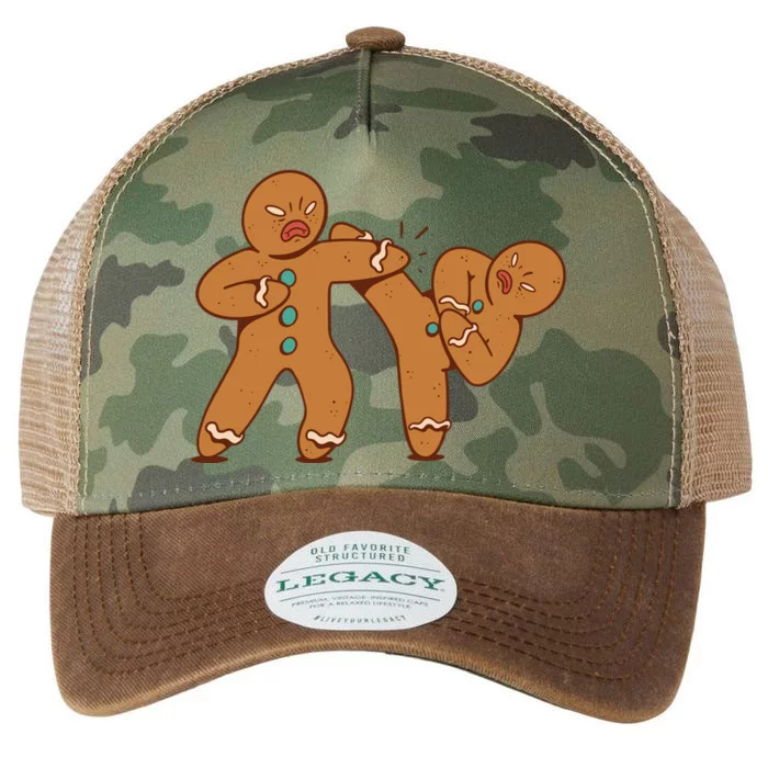 Gingerbread Fight Funny Holiday Legacy Tie Dye Trucker Hat