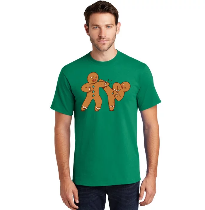 Gingerbread Fight Funny Holiday Tall T-Shirt