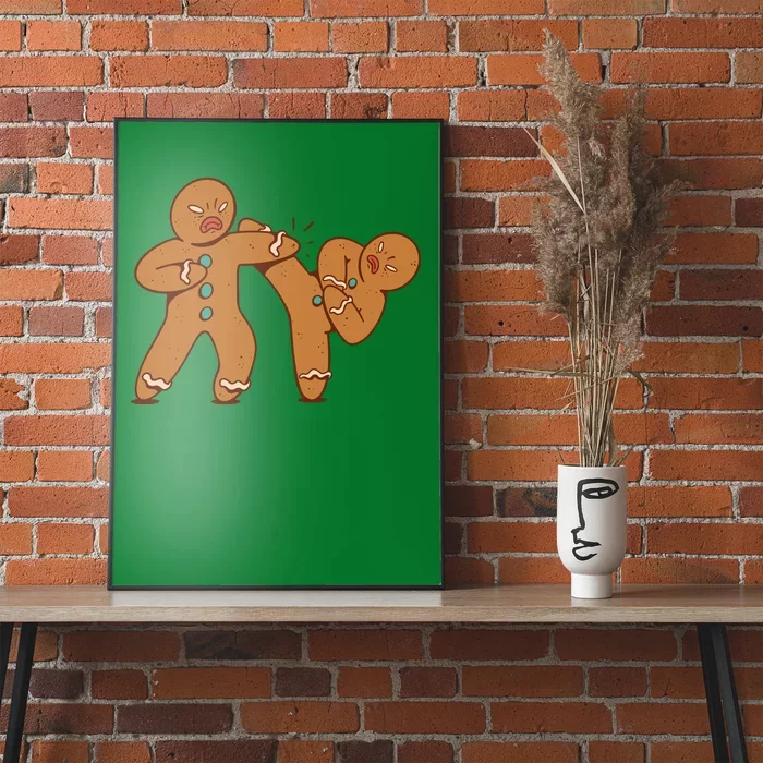 Gingerbread Fight Funny Holiday Poster