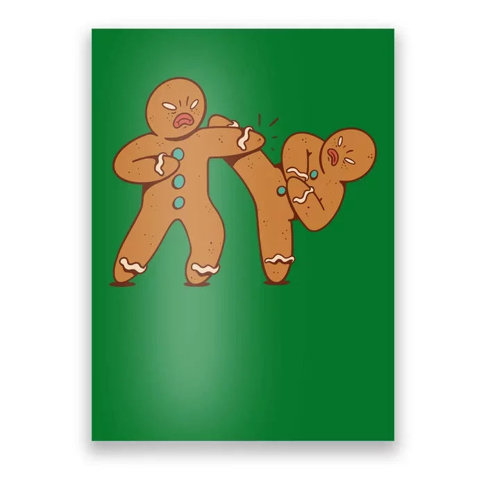 Gingerbread Fight Funny Holiday Poster