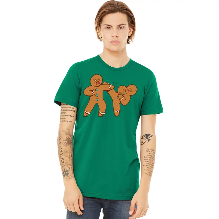 Gingerbread Fight Funny Holiday Premium T-Shirt