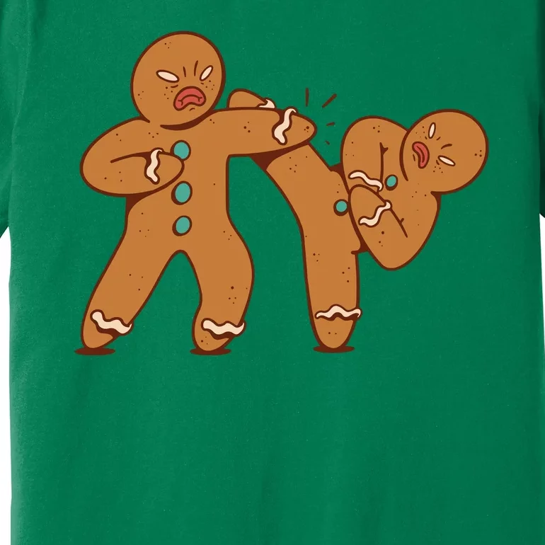 Gingerbread Fight Funny Holiday Premium T-Shirt