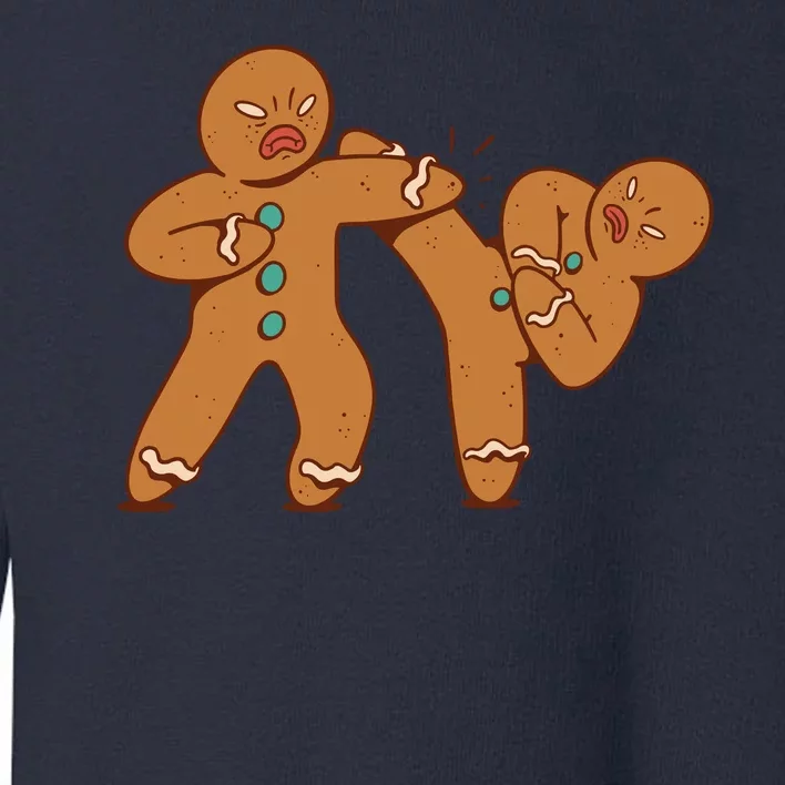 Gingerbread Fight Funny Holiday Toddler Sweatshirt