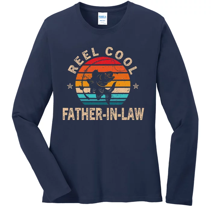 Gift For Fathers Day Reel Cool FatherInLaw Fishing Ladies Long Sleeve Shirt