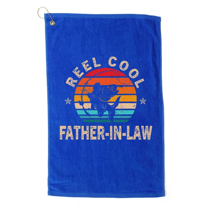 Gift For Fathers Day Reel Cool FatherInLaw Fishing Platinum Collection Golf Towel