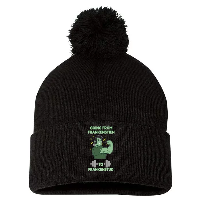 Going From Frankenstein To Frankenstud Pom Pom 12in Knit Beanie