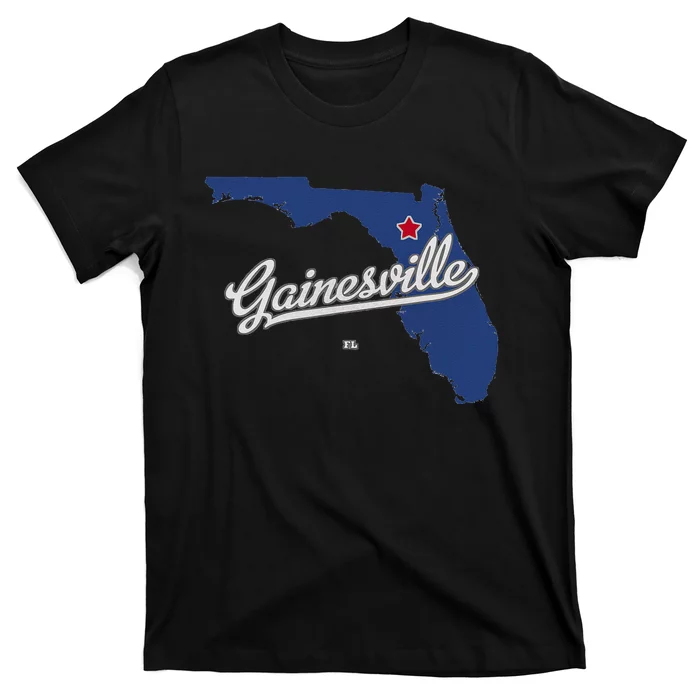 Gainesville Florida FL Map T-Shirt