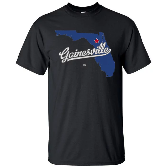 Gainesville Florida FL Map Tall T-Shirt