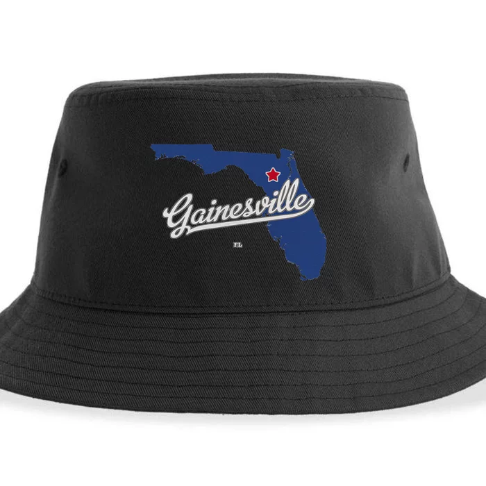 Gainesville Florida FL Map Sustainable Bucket Hat