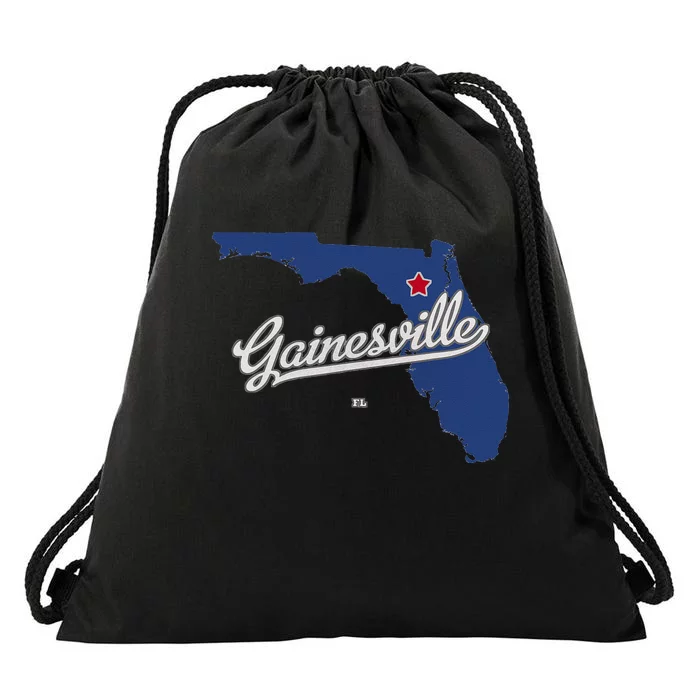 Gainesville Florida FL Map Drawstring Bag