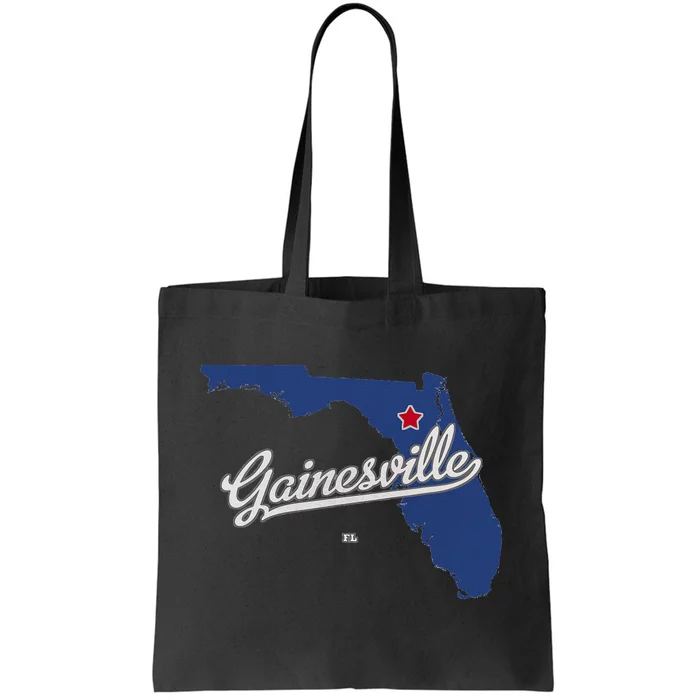 Gainesville Florida FL Map Tote Bag