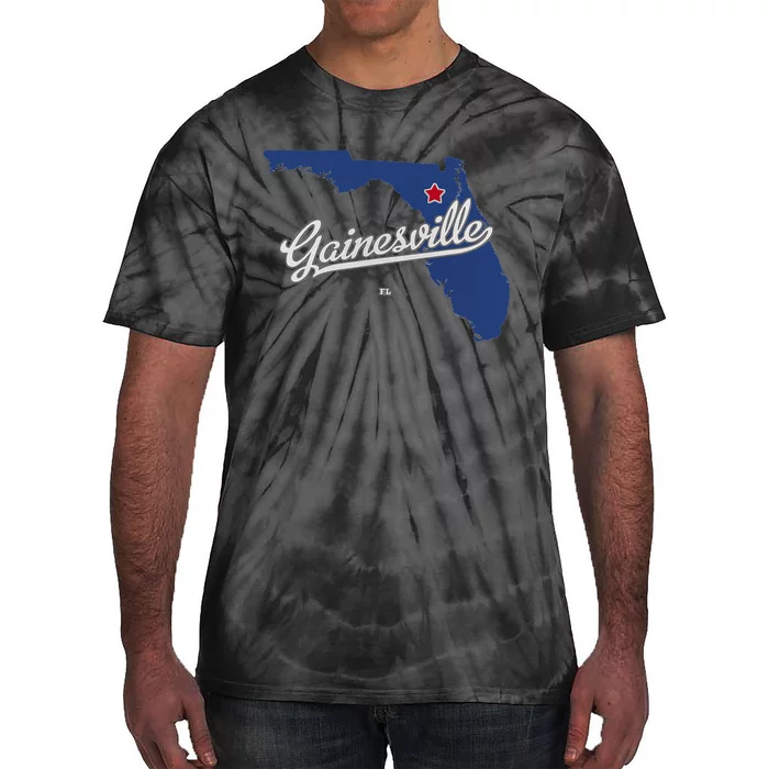 Gainesville Florida FL Map Tie-Dye T-Shirt