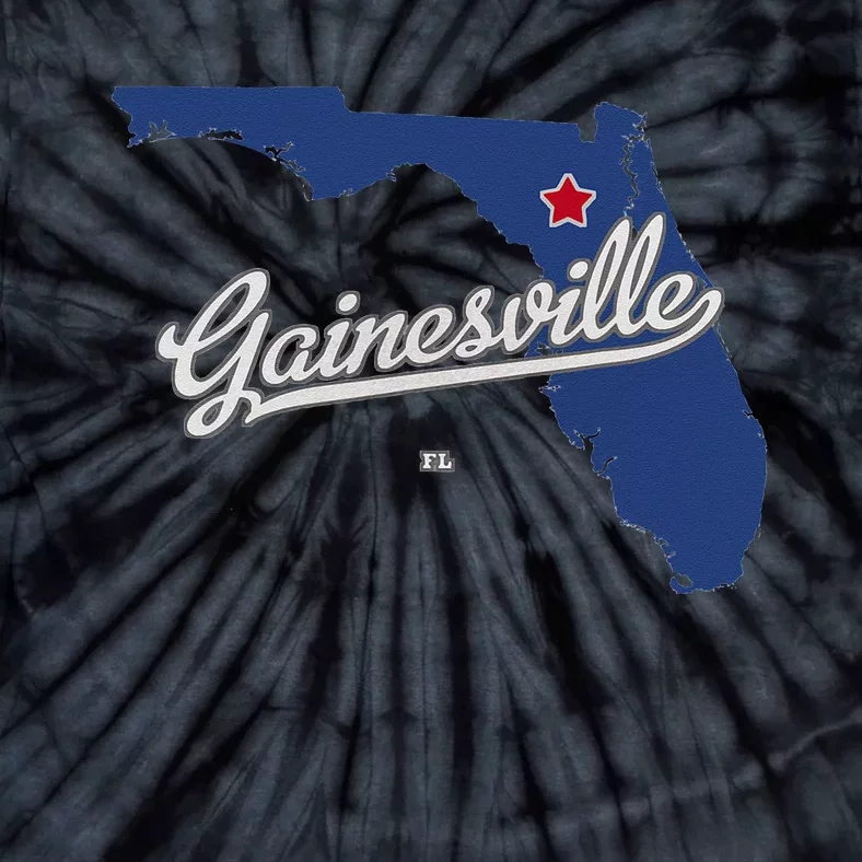 Gainesville Florida FL Map Tie-Dye T-Shirt