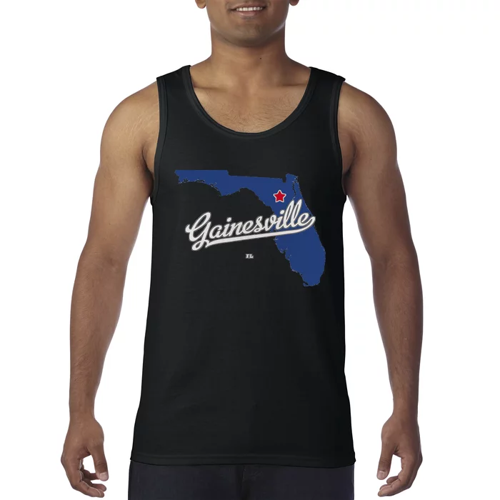 Gainesville Florida FL Map Tank Top