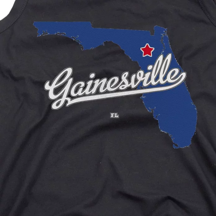 Gainesville Florida FL Map Tank Top