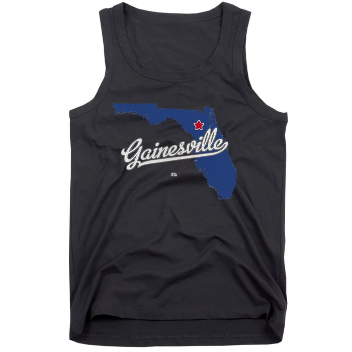 Gainesville Florida FL Map Tank Top