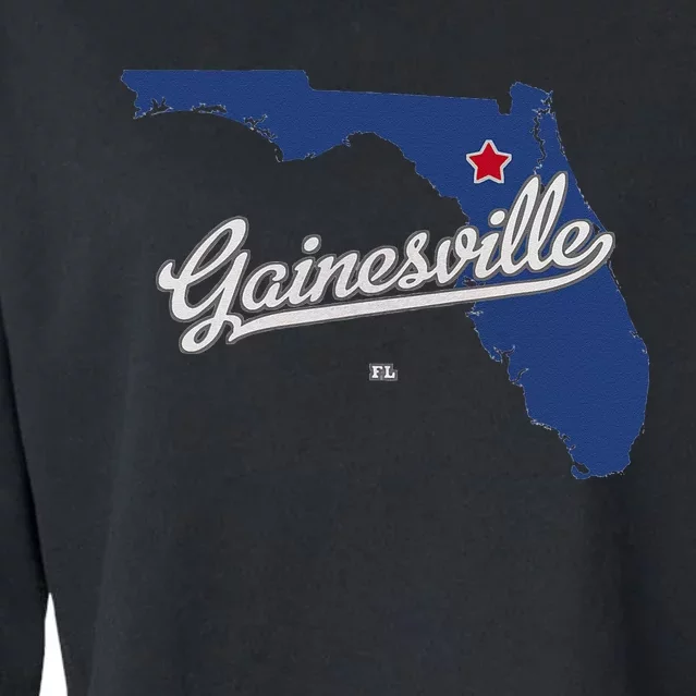 Gainesville Florida FL Map Cropped Pullover Crew