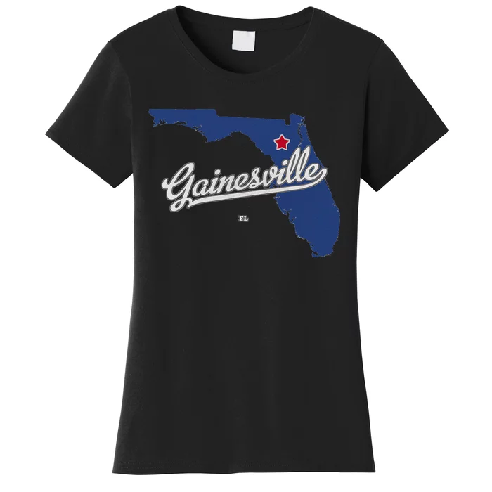 Gainesville Florida FL Map Women's T-Shirt