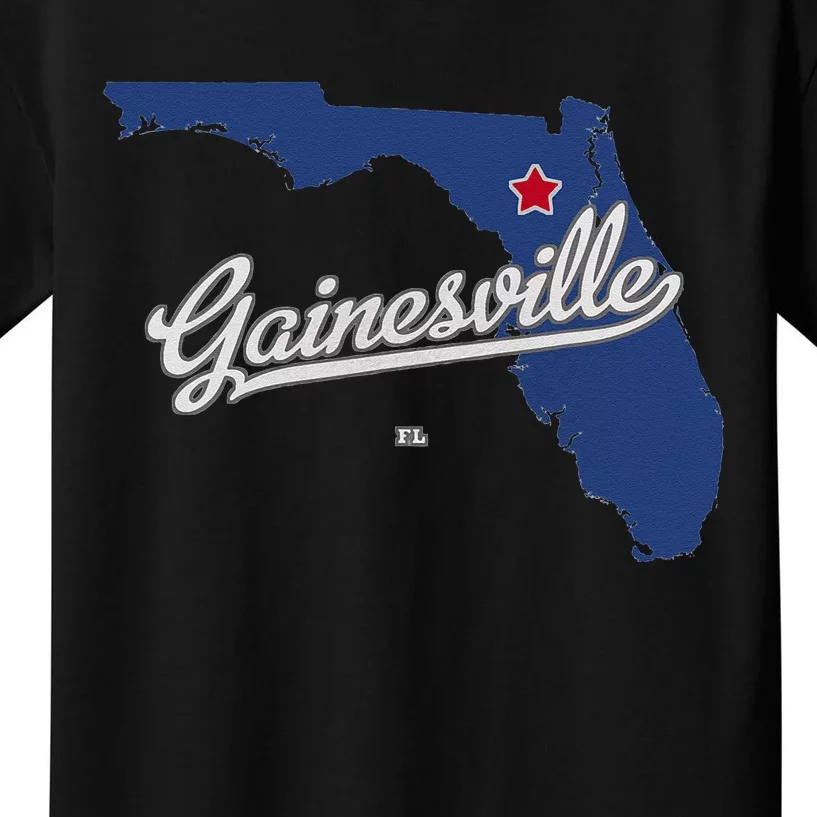 Gainesville Florida FL Map Kids T-Shirt