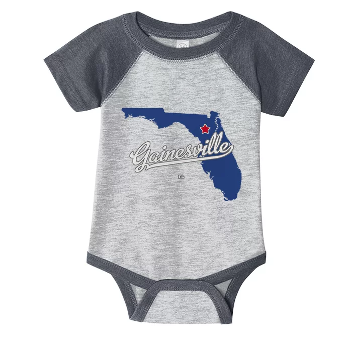 Gainesville Florida FL Map Infant Baby Jersey Bodysuit