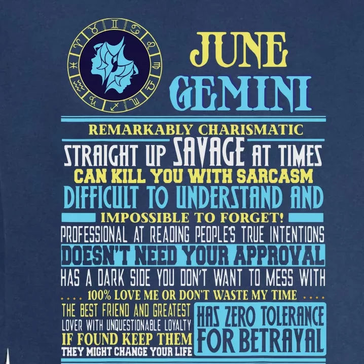 Gemini Facts Funny June Gemini Birthday Gift Garment-Dyed Sweatshirt