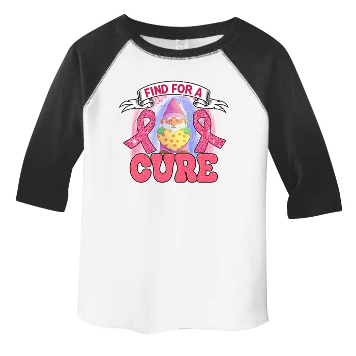 Gnomes Find For A Cure Breast Cancer Awareness Pink Ribbon Gift Toddler Fine Jersey T-Shirt