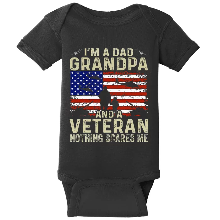 Grandpa For Fathers Day I'm A Dad Grandpa Veteran Baby Bodysuit