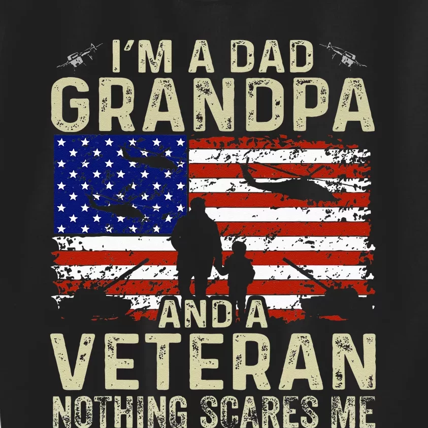 Grandpa For Fathers Day I'm A Dad Grandpa Veteran Kids Sweatshirt