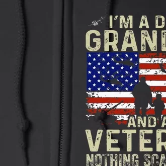 Grandpa For Fathers Day I'm A Dad Grandpa Veteran Full Zip Hoodie