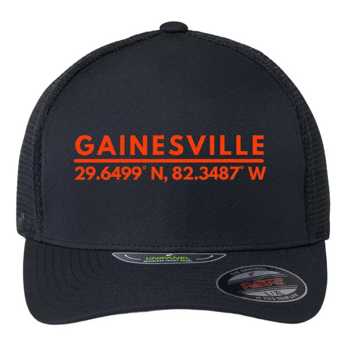 Gainesville Florida Fan Gator State Pride Latitude Longitude Flexfit Unipanel Trucker Cap