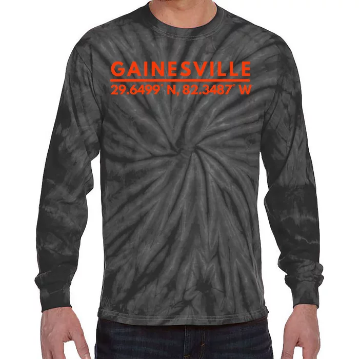 Gainesville Florida Fan Gator State Pride Latitude Longitude Tie-Dye Long Sleeve Shirt