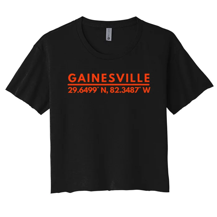 Gainesville Florida Fan Gator State Pride Latitude Longitude Women's Crop Top Tee