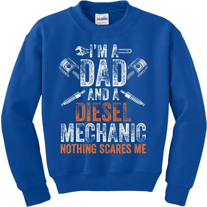 Gift For Funny Fathers Day Halloween Diesel Mechanic Dad Kids Sweatshirt