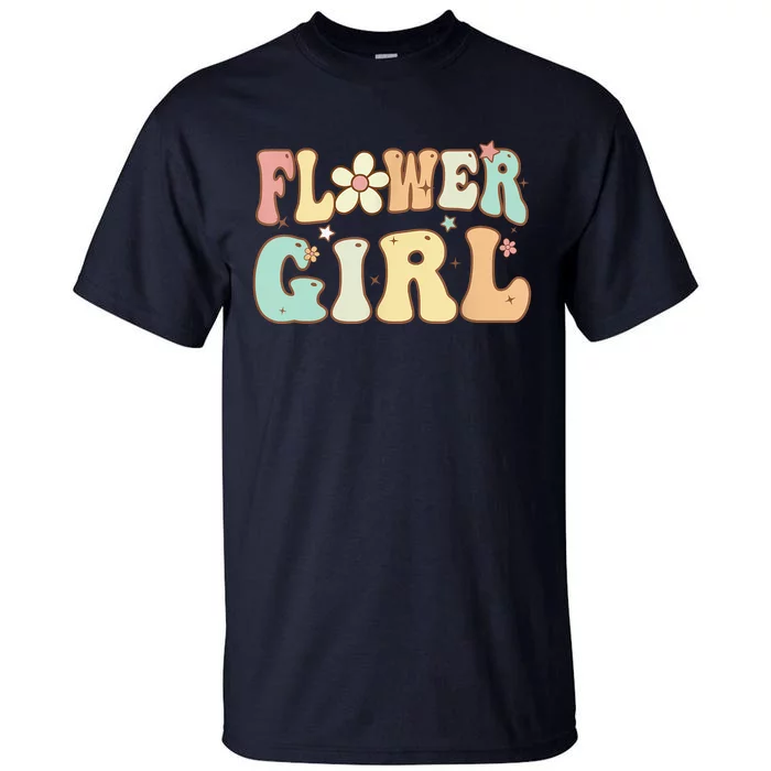 Groovy Flower Girl Wedding Proposal Bridesmaid Flower Girl Tall T-Shirt