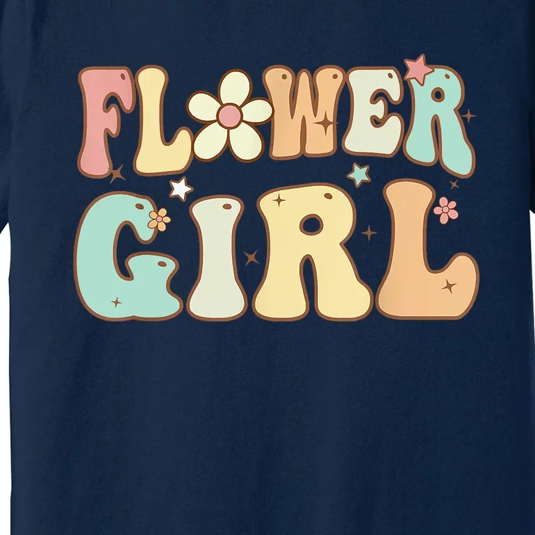 Groovy Flower Girl Wedding Proposal Bridesmaid Flower Girl Premium T-Shirt