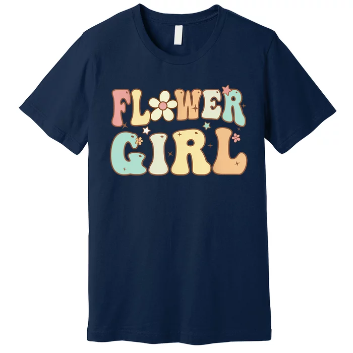 Groovy Flower Girl Wedding Proposal Bridesmaid Flower Girl Premium T-Shirt