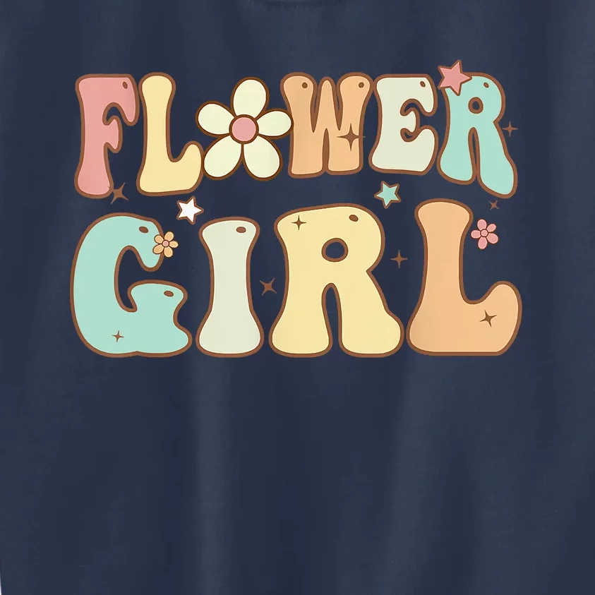 Groovy Flower Girl Wedding Proposal Bridesmaid Flower Girl Kids Sweatshirt