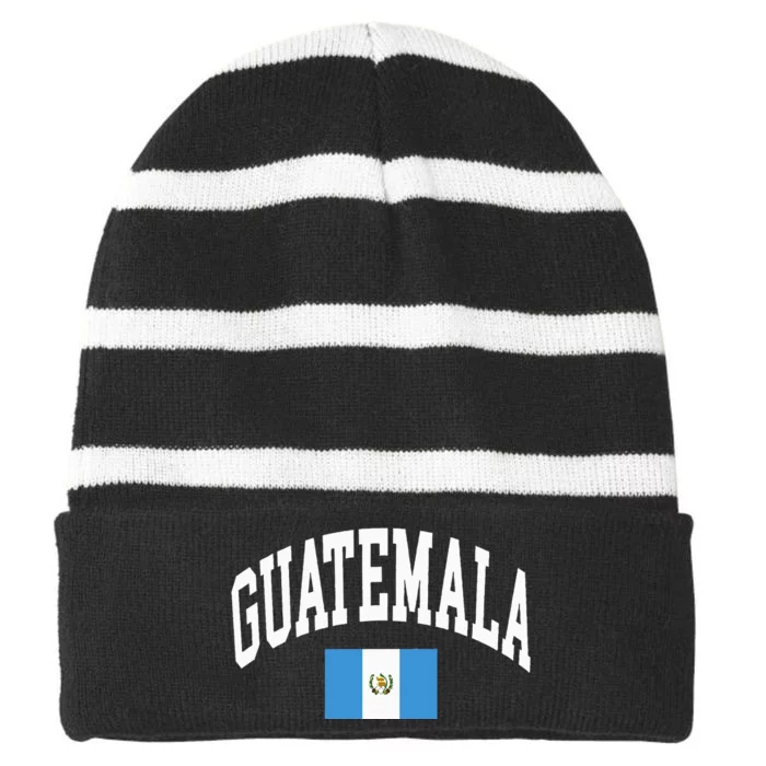 Guatemala Flag Striped Beanie with Solid Band