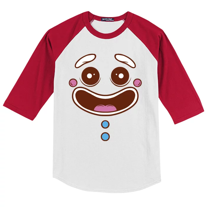 Gingerbread Face Kids Colorblock Raglan Jersey