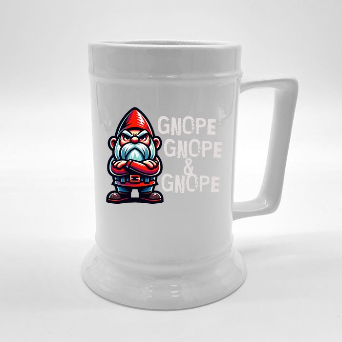 Gnome Funny Grumpy Sarcastic Sarcasm Bad Attitude Front & Back Beer Stein