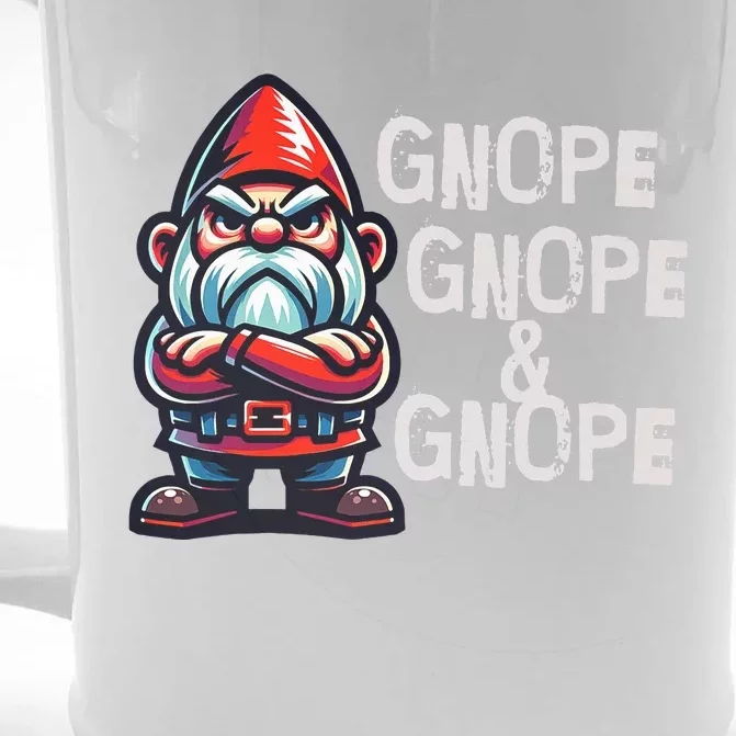 Gnome Funny Grumpy Sarcastic Sarcasm Bad Attitude Front & Back Beer Stein