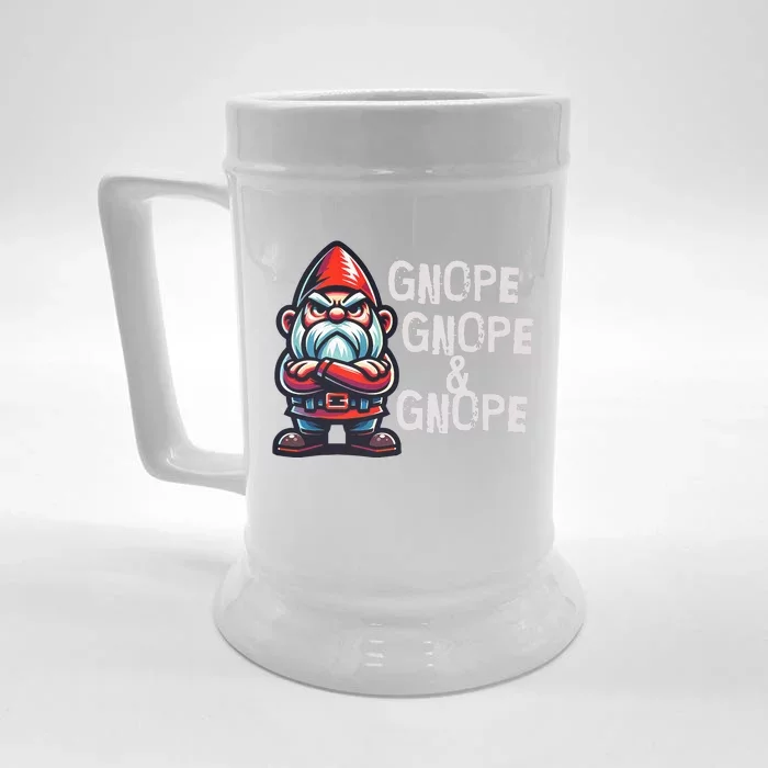 Gnome Funny Grumpy Sarcastic Sarcasm Bad Attitude Front & Back Beer Stein