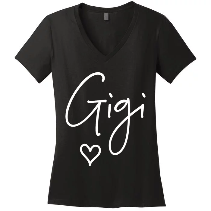 Gigi For Grandma Women Christmas MotherS Day Grandkids Women's V-Neck T-Shirt