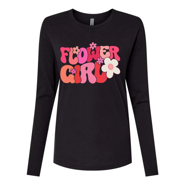 Groovy Flower Girl A Bridesmaid Proposal Flower Girl Womens Cotton Relaxed Long Sleeve T-Shirt