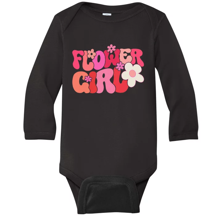 Groovy Flower Girl A Bridesmaid Proposal Flower Girl Baby Long Sleeve Bodysuit