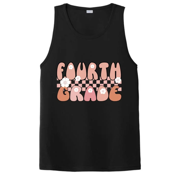 Groovy Fourth Grade Vibes Retro Teachers Back To School Gift Performance Tank