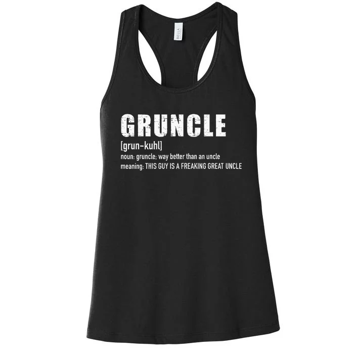 Gruncle For Great Uncle Women's Racerback Tank